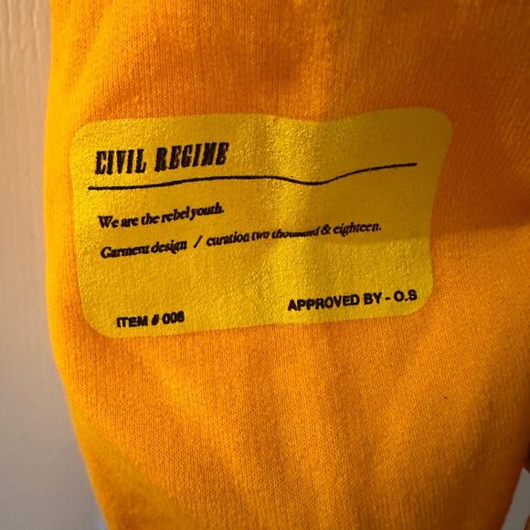 Civil regime yellow hoodie size medium - Picture 5 of 7